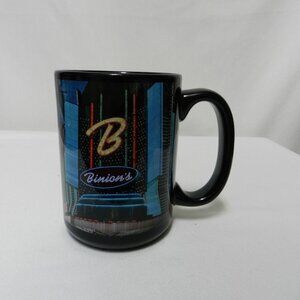 Binion's Casino ceramic Mug Cup black blue Las Vegas Gambling
